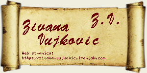 Živana Vujković vizit kartica